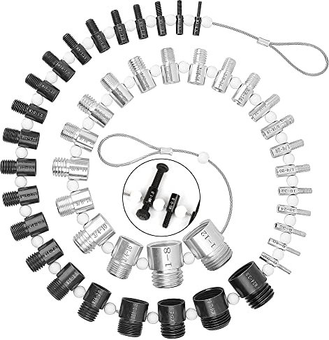 Stalye Nut and Bolt Thread Checker – High Speed Steel Thread Checker Standard and Metric – Complete SAE Male Female Gauge – Accurate Measurements