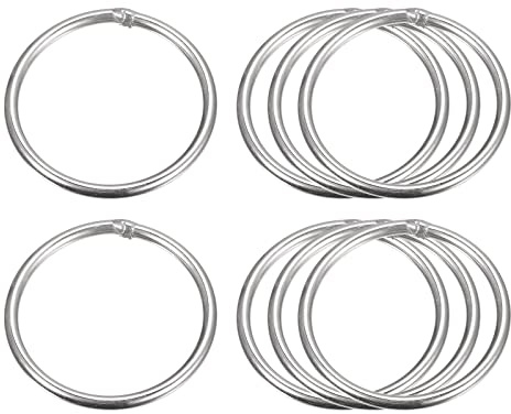 sourcing map 304 rostfritt stål eller ringar, 8 st 40mm(1,57) Utomhus Diameter 3mm Tjocklek Multipurpose Metall Svetsad O-ring Rund Ring