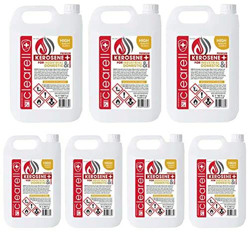 Clearell 35L | Pack of 7 x 5L | Premium Quality Kerosene Paraffin Heater Heating Oil Fuel | Compliant to BS2869C2 (5 Litres x 7 | 35 Litres)