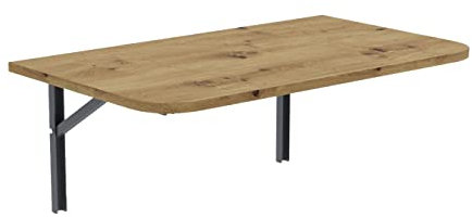 AKKE Wandklapptisch mit abgerundete Ecken für Küche Zimmer Wohnzimmer Kinderzimmer 80 cm x 60 cm, Wandtisch klappbar, Klappbarer Wandtisch Küchentisch Kindertisch, Klapptisch Klappschreibtisch Küche