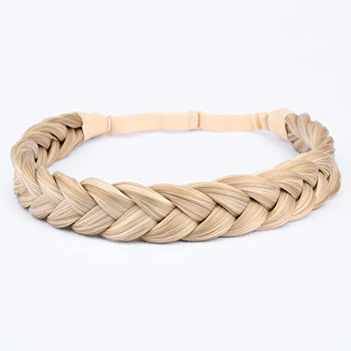 Gledola 2 Stränge geflochtene Zöpfe Stirnband geflochtene synthetische Haar elastische Stretch, Haar Zubehör für Frauen, Mädchen (Honey Blonde)