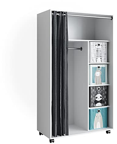 Vicco Kleiderschrank Doros, Weiß, 100 x 168 cm