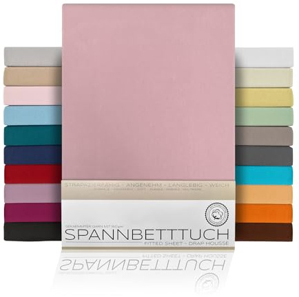 Beautex Spannbettlaken Jersey Baumwolle Standard 140x200x30 cm Altrose | atmungsaktiv, hautfreundlich, rundum elastisch, perfekte Passform, formstabil, 160 g/m², pflegeleicht, viele Farben