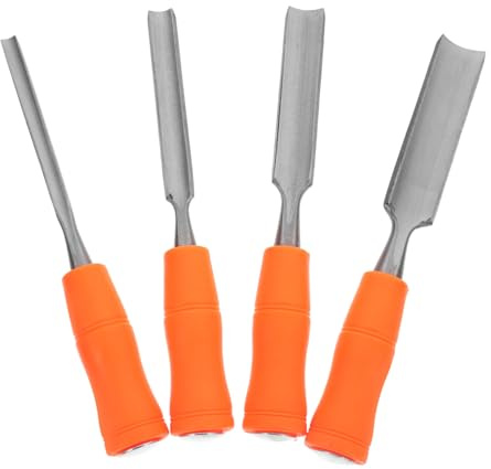 OSALADI Set Di Scalpelli Da Intaglio Legno Professionale 4 Pezzi Impugnatura in Legno Ergonomica Per Falegnami e Artisti Utensili Per Lavorare Precisione e Comfort