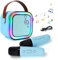 Karaoke Microphone Gifts for 4 5 6 Years Old Kids: 6 7 8 9 Girls Boys Karaoke Machines Portable Karaoke Machine Toys for 4-12 Years Old Girl Boy Bluetooth Karaoke Microphone for Kid (Blue 2 Mic)