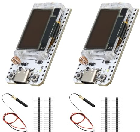 Binghe para ESP V3 Lora Tarjetas de Desarrollo, Lora para ESP V3 Módulo con para ESP OLED Display y Antena USB WiFi Bluetooth 1262 Chip 863 928MHz Interfaz Tipo-C Compatible con Arduino