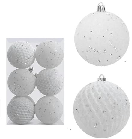 12-teiliges 8 cm Weihnachts-Pailletten-Set zum Bemalen von Weihnachtskugeln, Weihnachtsbaum-Behang – 8 cm