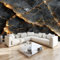 Tapeten Marmor schwarz gold textur Fototapete 350 x 256 cm Modern Effekt Wandbild Poster Dekoration für Wohnzimmer Schlafzimmer Flur Vlies Tapete Wandtapete