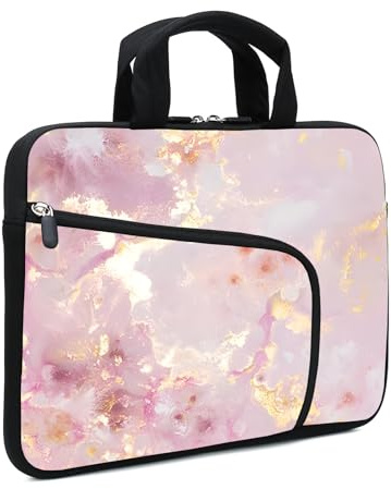 XMBFZ 11.6-12.2 inches Laptop Sleeve Chromebook Case Ultrabook Case Notebook Sleeve Tablet Case Neoprene Handle Sleeve for Men Women, Two Pockets(Pink-1