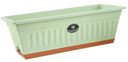LOVIVER Blumenkasten für Fenster, Gemüsekasten, Fensterbank-Pflanzkasten, 50 x 19 x 16 cm, rechteckig, für Hof, Veranda, Hellgrün