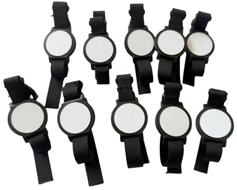 10 pulseras RFID, pulseras IC de 13,56 MHz, utilizadas para varias pulseras de control de acceso de gestión de acceso, color negro