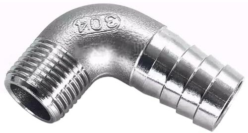 1/2 3/4 1 1-1/4 1-1/2 2 Stecker Auf 10 15 20 25 26 32 38 40 50mm Schlauchtüllenbogen 90 Grad 304 Edelstahl-Rohrverschraubungsverbinder, 1 Stück(1-1/2 to 38mm)