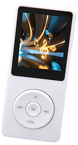 Black .8in Sc MP3 MP4 Player with 8GB Memory, 64GB Expandable, FM Radio, Ce Recorder, 30-Hour Playback, Multi-Function, Portable Sports Music Player (White)
