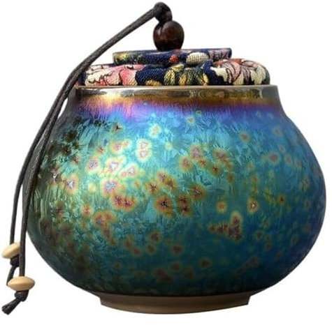 Tarros de almacenamiento de estilo chino, Lata de té Caja de té de cerámica Tarro sellado Tanque de almacenamiento de té Tarro decorativo Caja de almacenamiento Contenedor de té Organizador de té Lata