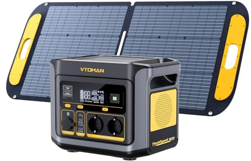 VTOMAN FlashSpeed 600 Centrale Elettrica Portatile con 110W pannello solare | 499Wh/600W(1200W Picco)Generatore Solare, LiFePO4 Power Station, Ricarica 80% in 1 Ora, Capacità Espandibile per Campeggio