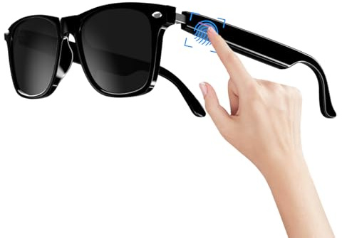 Smart Glasses - Occhiali audio wireless per smartphone, con registrazione video portatile, per rispondere e terminare le chiamate, per uomini e donne, suonare canzoni