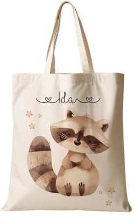 Manufaktur Liebevoll Stoffbeutel mit Namen Stofftasche Personalisiert Kinderbeutel Kindergarten Wechselwäsche