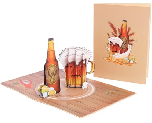 GGUFAY 3D Pop-Up Karte, Grußkarte zum Vatertag, Oktoberfest, Geburtstagswünsche für Männer, handgemachte Geschenke, Valentinstag, Jubiläum, Partyeinladungen