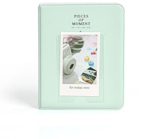 Álbum de fotos con 64 bolsillos para cámara instantánea Fujifilm Instax Mini de 3 pulgadas para Fuji Mini Evo/12/11/99/90/7+/LiPlay Link3 para mini álbum de cámara (verde)