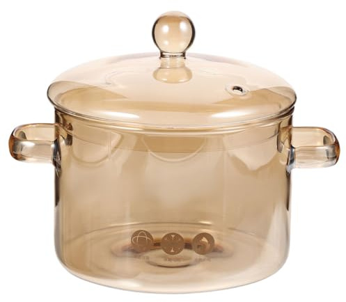Mipcase Pentola Per Stufati in Vetro Borosilicatico Color Con Coperchio e Maniglie Double Ear Resistente Al Calore Per Cucina Domestica Risparmio Energetico e Uso Quotidiano