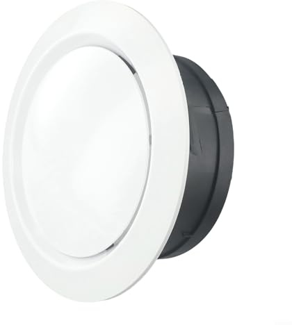 Griglia di ventilazione a soffitto con volume d'aria regolabile, realizzata in ABS per una migliore circolazione dell'aria interna e riduzione del rumore (150 mm)