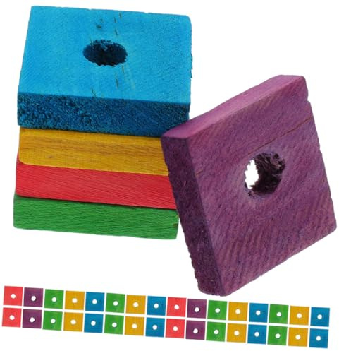 Angoily 50 Stück Papageien Kauspielzeug Kleines Zahnschleifspielzeug Für Papageien Holzbausteine Vogelspielzeug Für Papageienfüße Vogelkäfig Zubehör Für Und Aras