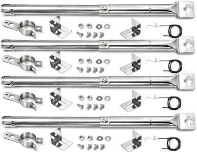 30,8 till 44,9 cm justerbar brännare för Landmann Triton 2/3, Enders Monroe, Tepro, Campingaz, Taino, Proficook, Barbecook universal rostfritt stål grillbrännare 4 pack