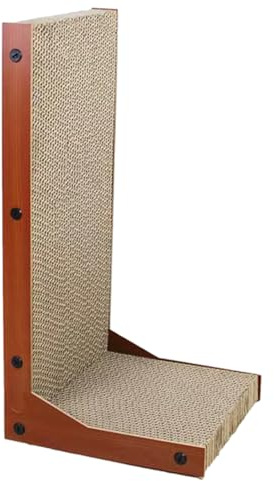 Rascador corrugado en forma de L para gatos, almohadilla reversible para arañazos, construcción gruesa resistente al desgaste, uso horizontal vertical, práctica tabla de rascar para mascotas para el
