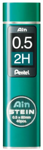 Pentel Ain STEIN C275 Feinmine, 40 Minen je Dose, 0.5 mm, Härtegrad 2H (12 Dosen)