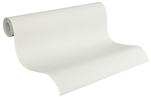 A.S. Création Vlies Tapete Simply White 4 10,05m x 0,53m Metallic Weiss Made in Germany 936761 93676-1