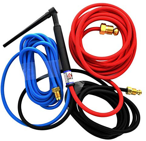CK Worldwide CK20-12SF 250A 12.5' 3-Pc Red Metal TIG Welding Torch