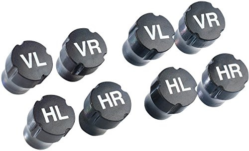 Lescars Reifenmarkierer: Radmerker-Set, Ventilkappen, 2X 4 Stück (Ventilkappen Auto mit Beschriftung, Reifenmerker, Schlagschrauber)