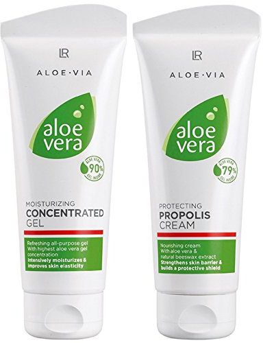 Lot de soins hydratants intensifs LR Aloe Via - 1 gel concentré et 1 crème à la propolis