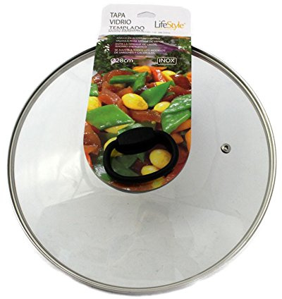 Tapa de vidrio templado para sartenes y cacerolas de 28 cm de diámetro