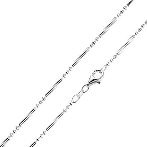 MATERIA 925 Silber Kugelkette lang 6,2g - 2mm Damen Halskette Collier in 40 45 50 60 70 cm + Box #K38, Länge Halskette:50 cm