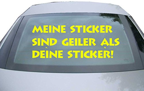 INDIGOS UG - Aufkleber Heckscheibe & Motorklappe DE2914 - Neongelb - 600x227 mm - Meine Sticker sind Geiler - Auto Scheiben Fenster Heckklappe Tuning Racing JDM - Die Cut