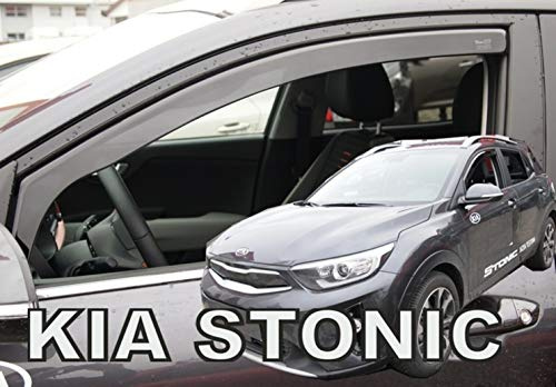 J&J AUTOMOTIVE Heko Déflecteurs d'air et de Vent pour Kia Stonic Depuis 2017, Lot de 2pcs, Teintés, Avant et Arrière, Aérodynamique