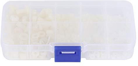 270-teiliges Nylon Schrauben und Muttern Set, M2-M5 Sortiment mit Unterlegscheiben, Kunststoff Befestigungselemente in Aufbewahrungsbox, ß