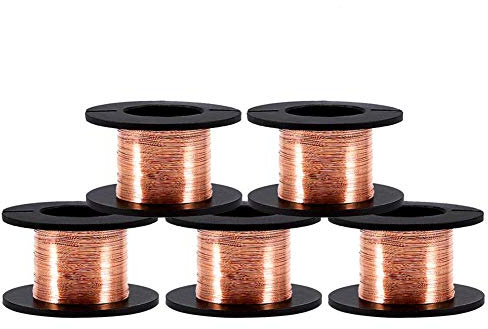 Kupferlackdrähte, 5 Stück 0,1 mm 12 m/49,2 'emaillierter Kupferspulenmagnetdraht， emaillierter Reparaturdraht