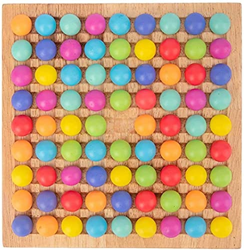 Montessori Educational Clip Beads Juego de tablero de madera – Juego de cuentas de madera – Clip Beads – Juego de cuentas arco iris – Matching Game Memory Toy – Puzzle juego de mesa