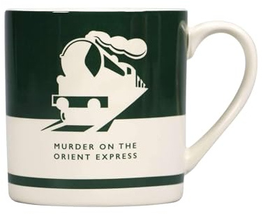 Half Moon Bay | Agatha Christie | Murder on the Orient Express Mug | Green Stoneware Coffee Cup 310ml | Premium Literary Collection | Elegant Birthday, Teacher or Summer Gift