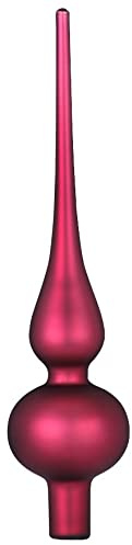 Inge-glas Christbaumspitze 26cm | Weihnachtsbaumspitze aus Glas | Hochwertige Spitze für den Weihnachtsbaum Weihnachten (Bordeaux Matt | Berry Kiss)
