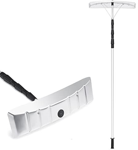RELAX4LIFE Schneeschaufel Dach, Einstellbereich 200-630 cm, Schneeschieber Aluminium mit Gummielippe & Teleskopstiel, Schneeräumer zur Schneeräumung, Snow Shovel Roof, Schneeschaufel für Dach