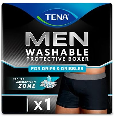 TENA Boxershorts för män, absorberande, tvättbar, för män, M