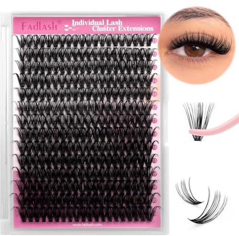 Wimpern Einzeln Cluster für Wimpernverlängerung 40D 0.07 D Curl Mix 15-20mm Individuelle Cluster Künstliche Wimpern Wimpernbüschel für Anfänger