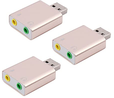 WanShi 3X Carte Son USB 7.1 USB Externe A la Prise 3,5 mm Adaptateur pour Casque StéréO Carte Son Audio Mini pour Ordinateur Portable Pc