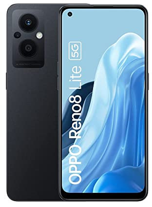 OPPO Reno8 Lite 5G Smartphone, Qualcomm® Snapdragon™ 695 5G SoC, 6.4” AMOLED FHD+ 60Hz, 64MP+2MP+2MP rear camera, 16MP front camera, RAM 8GB + ROM 128GB expansion up to 1TB, Cosmic Black (Renewed)