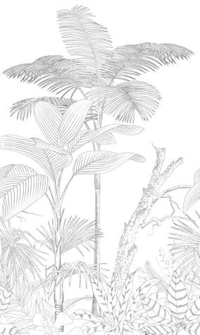 livingwalls Palmenblatt-Fototapete – Schwarz – Wandbild XXL 2,80 x 1,59 m | Florales Palmenblatt-Motiv als natürlicher Blickfang – matte Motivtapete, einfach zu verkleben & spurlos abziehbar