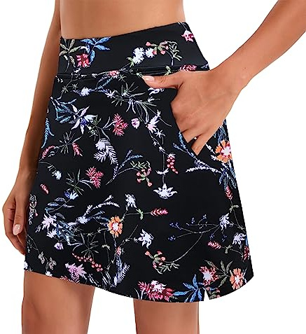 Oyamiki Modest Skorts Skirts for Women Tennis Athletic Golf Skort with Pockets UV Protection High Waist