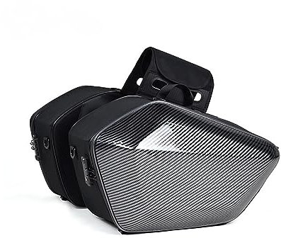 Dowrap Motocentric Motorrad-Satteltasche, wasserdichte Motorrad-Seitentasche, große Kapazität, Satteltaschen, Kohlefaser-Motorrad-Rucksack, 2 Stück (Color : Carbon Fiber)